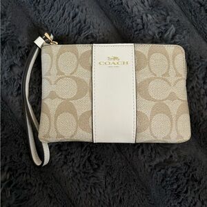 COACH soft white mini wallet